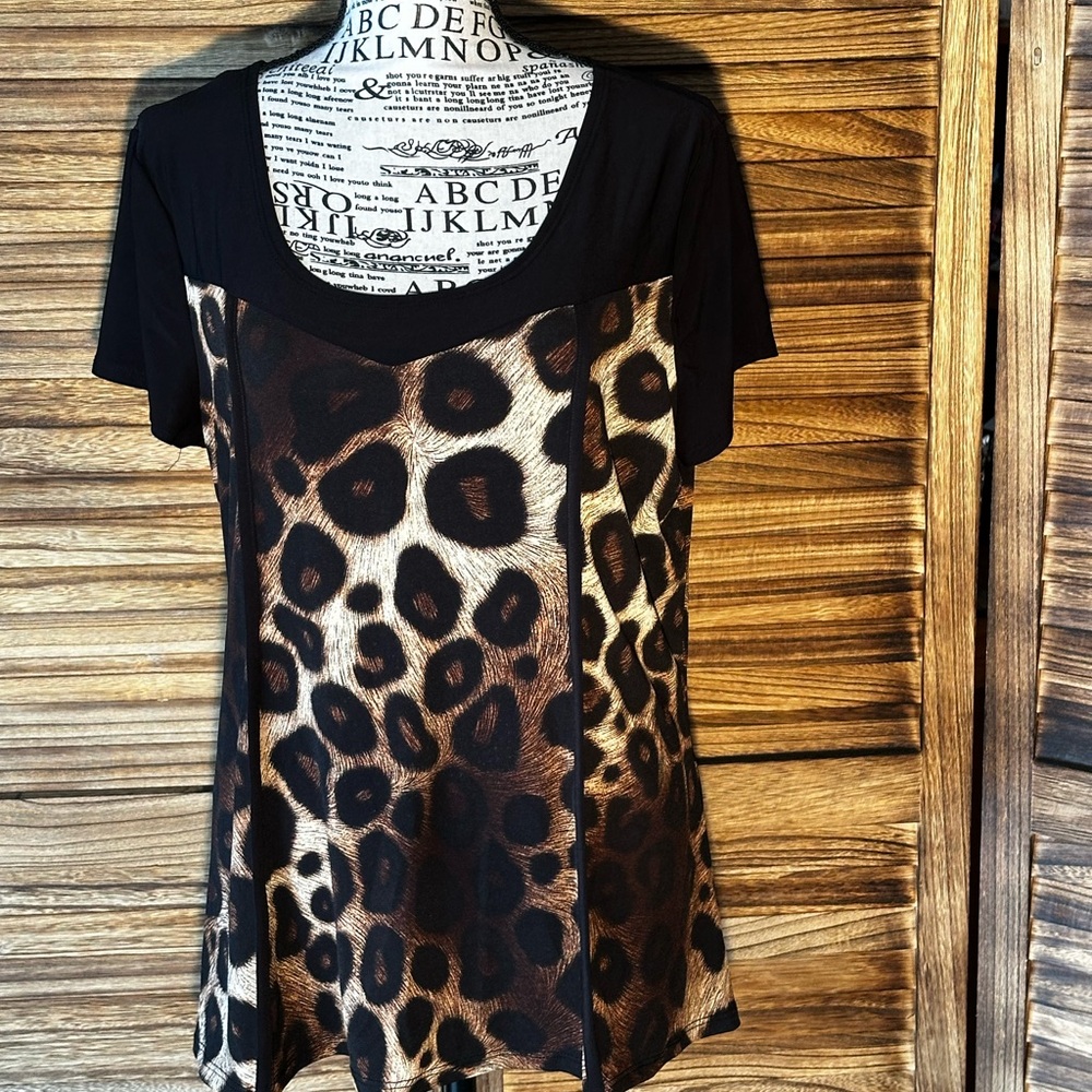 Black and Brown Animal Print Top. Lightweight and a bit flowy.